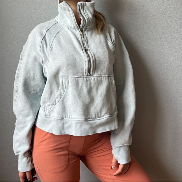Lululemon Scuba Oversized Funnel Neck in Heathered Delicate Mint - Picture 7 of 7
